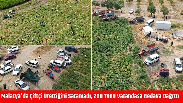 Malatya'da çiftçi ürettiğini satamadı, 200 tonu vatandaşa bedava dağıttı