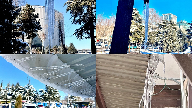 Malatya'da Dondurucu Soğuk Alarmı: Çatı Oluklarındaki Buz Sarkıtları Ölüm Saçıyor