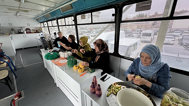 Malatya'da eski otobüs kadınların üretim merkezi oldu
