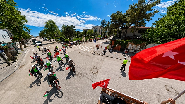 Malatya'da Gazze için pedal çevirdiler