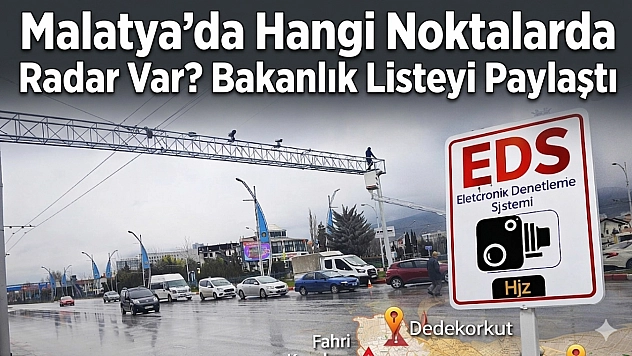 Malatya'da Hangi Noktalarda Radar Var? Bakanlık Listeyi Paylaştı