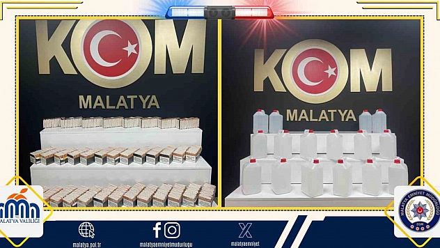 Malatya'da kaçakçılık operasyonu: Makaron ve etil alkol ele geçirildi