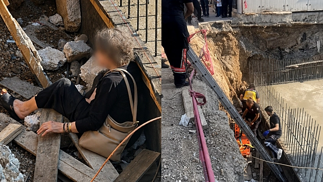 Malatya'da kaldırımda yürüyen kadın inşaat temeline düştü