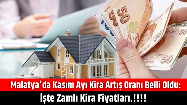 Malatya'da Kasım ayı kira artış oranı belli oldu: İşte zamlı kira fiyatları.!!!!