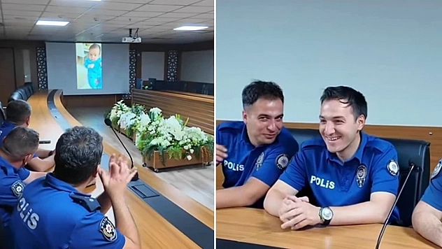 Malatya'da polislere babalar günü sürprizi duygulandırdı