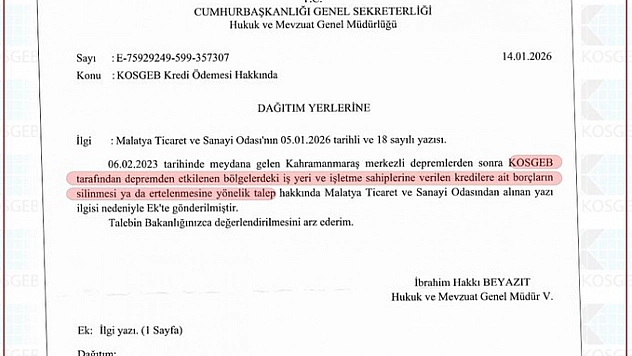 Malatya'da talepler toplandı! KOSGEB borçları silinsin