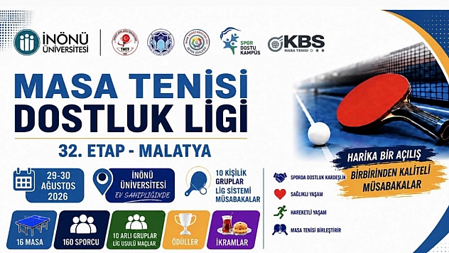 Malatya'da masa tenisi rüzgarı esecek! 160 sporcu şampiyonluk için raket sallayacak…