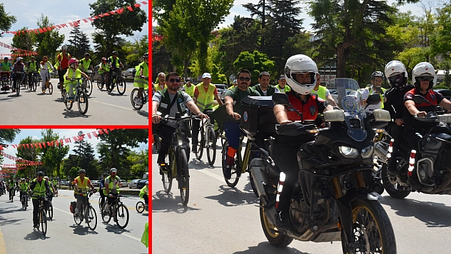Malatya'da Yeşilay Turu için 7'den 70'e herkes pedal çevirdi