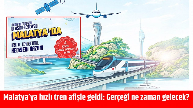 Malatya'ya hızlı trenin kendisi değil görseli geldi!