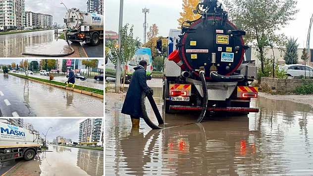 MASKİ ekipleri sahaya indi! Malatya'da caddelerde su tahliyesi başladı