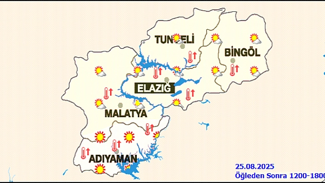 Meteoroloji açıkladı: 25 Ağustos Pazartesi hava durumu raporu... Malatya'da bugün hava nasıl olacak?