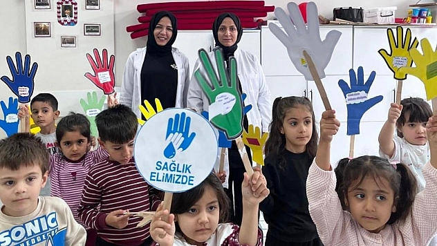 Minik öğrencilere el hijyeni eğitimi verildi