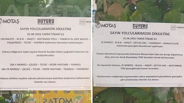 MOTAŞ güzergahı değiştirdi: Vatandaş tepki gösterdi