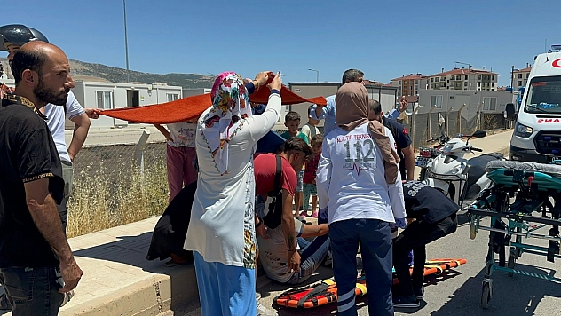 Motosiklet devrildi: 1 yaralı