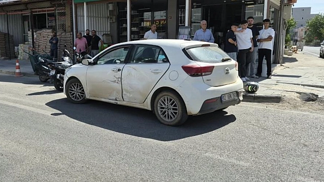 Motosiklet ile otomobil çarpıştı: 1 yaralı