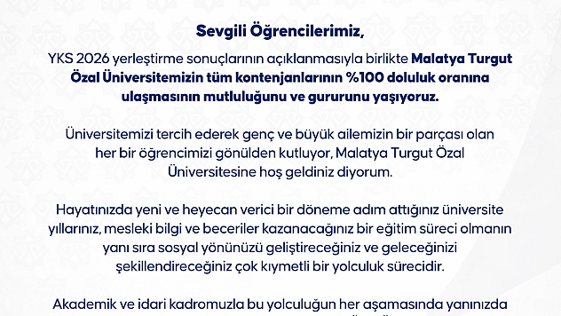 MTÜ'den YKS sonrası öğrencilere mesaj: 'Hoş geldiniz'