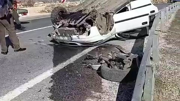Otomobil takla attı: Sürücünün burnu bile kanamadı