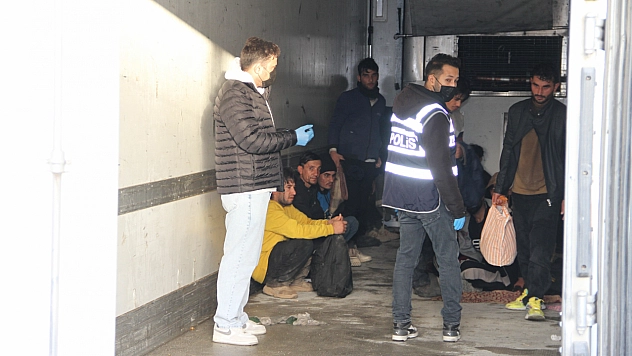 Polisin durdurduğu tırda şok görüntü!