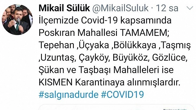 Pütürge'de 11 mahalle karantinada