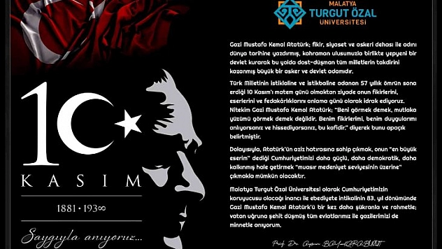 Rektör Karabulut'tan 10 Kasım mesajı