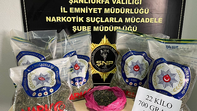 Uyuşturucuya darbe: 22 kilo 700 gram esrar maddesi ele geçirildi