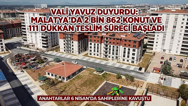 Vali Yavuz Duyurdu: Malatya'da 2 Bin 862 Konut ve 111 Dükkan Teslim Süreci Başladı