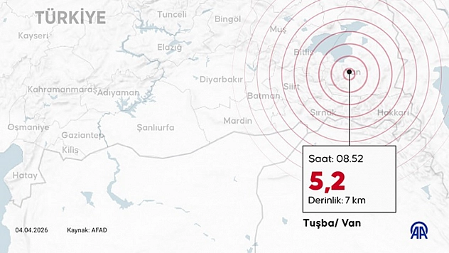 Van 5,2 büyüklüğündeki depremle sarsıldı