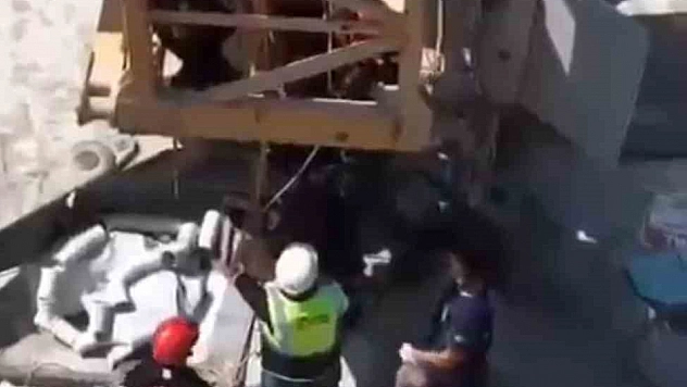 Vinçte bayıldı, 30 metre yüksekte mahsur kaldı