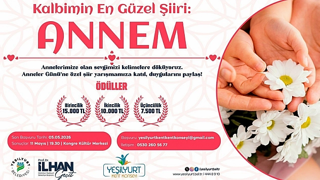 Yeşilyurt Belediyesinden 'Anneler Günü'ne özel şiir yarışması