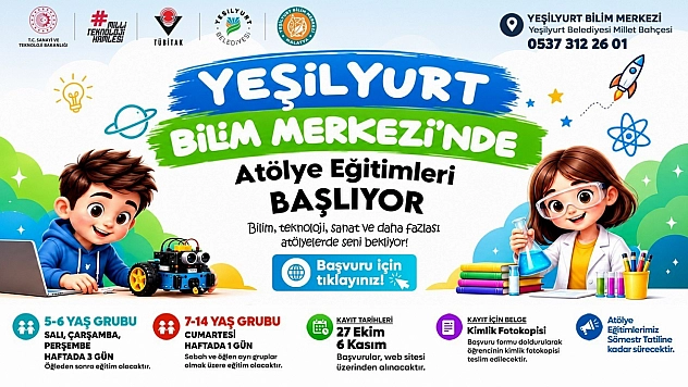 Yeşilyurt Bilim Merkezi'nde yeni dönem kayıtları başladı!