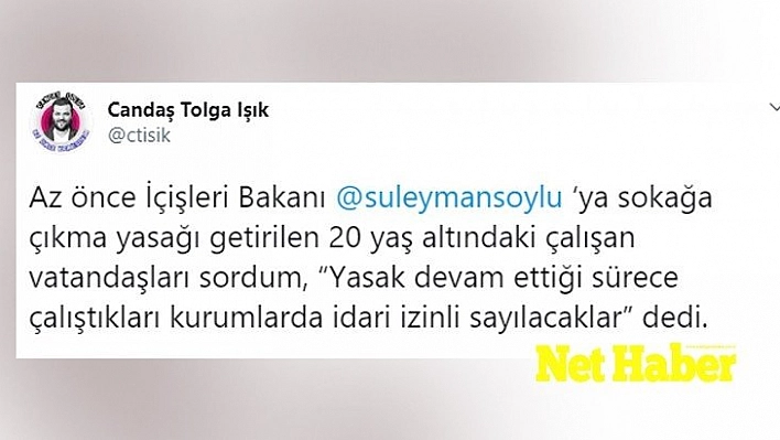 20 yaş altında olup işe gitmek zorunda olanların durumu ne olacak?