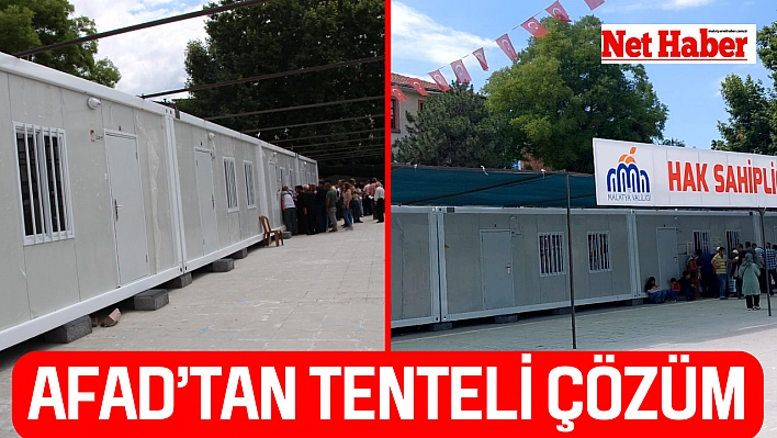 AFAD'tan tenteli çözüm