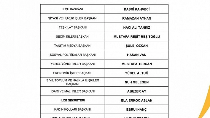 AK Parti'de görev dağılımı