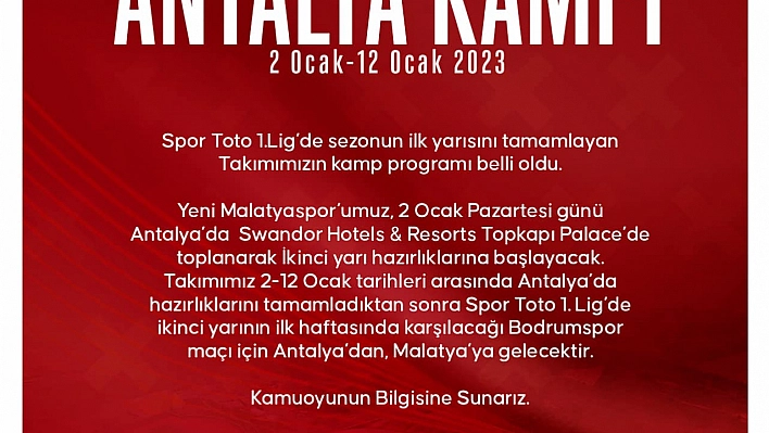 Antalya'da kamp