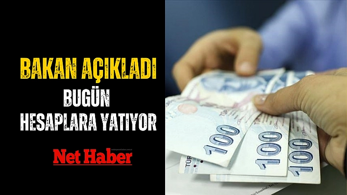 Bakan açıkladı: Bugün hesaplara yatıyor