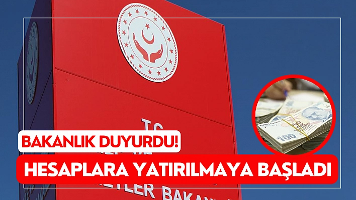 Bakanlık duyurdu! Hesaplara yatırılmaya başladı