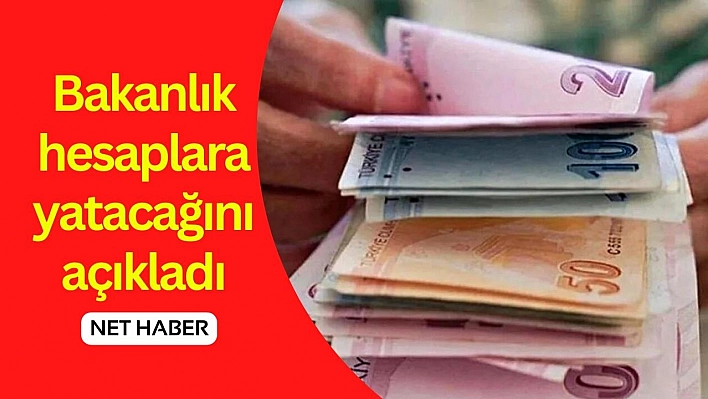 Bakanlık hesaplara yatacağını açıkladı