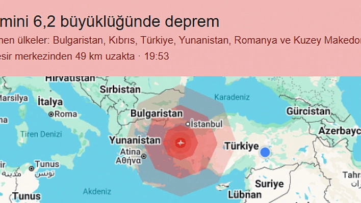 Balıkesir'de 6,1 büyüklüğünde deprem