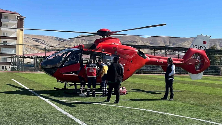 İmdadına ambulans helikopter yetişti