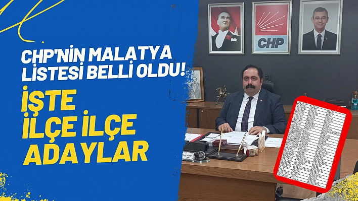 CHP'nin Malatya listesi belli oldu! İşte ilçe ilçe adaylar