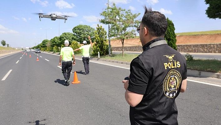 Dron destekli trafik denetimleri devam ediyor