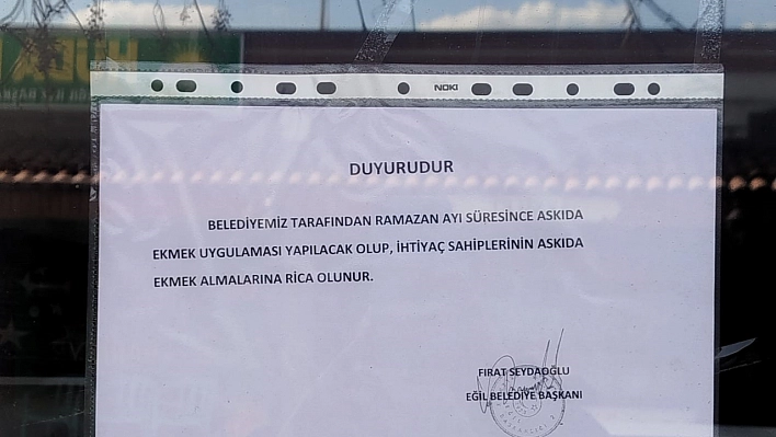 Eğil Belediyesi 'askıda ekmek' uygulaması başlattı