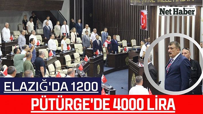 Elazığ'da 1200 Pütürge'de 4000 lira