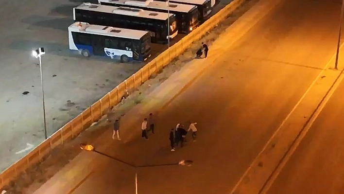 Elazığ'da iki grubun kavgası dron ile görüntülendi