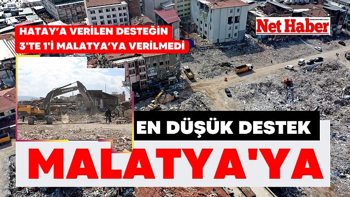 Hatay'a verilen desteğin 3'te biri Malatya'ya verilmedi