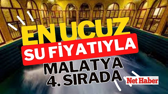 En ucuz su fiyatıyla Malatya 4. sırada