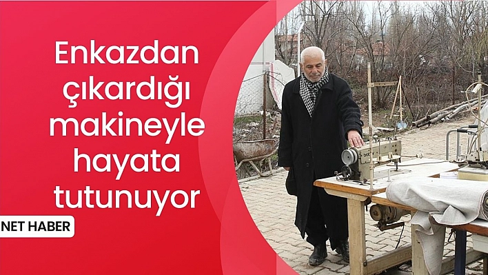 Enkazdan çıkardığı makineyle hayata tutunuyor