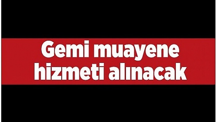 Gemi muayene hizmeti alınacak