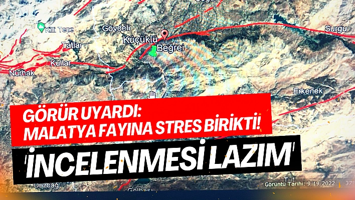 Görür uyardı: Malatya Fayı'na stres birikti! 'İncelenmesi lazım'