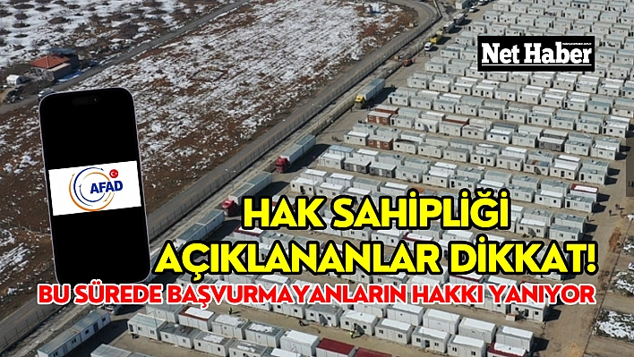 Hak sahipliği açıklananlar dikkat bu sürede başvurmayanların hakkı yanıyor